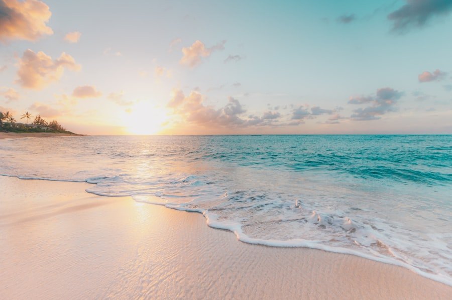 Playa del Caribe al atardecer